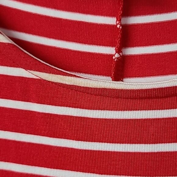 Old Navy Super Soft Red Striped Casual Jersey Knit Dress Long Sleeve Shift Large - Picture 8 of 10